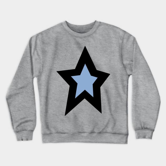 Blue Star Thick Black Line Crewneck Sweatshirt by ellenhenryart